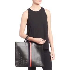 Clare V. Simple Tote - Black Leather Perforation